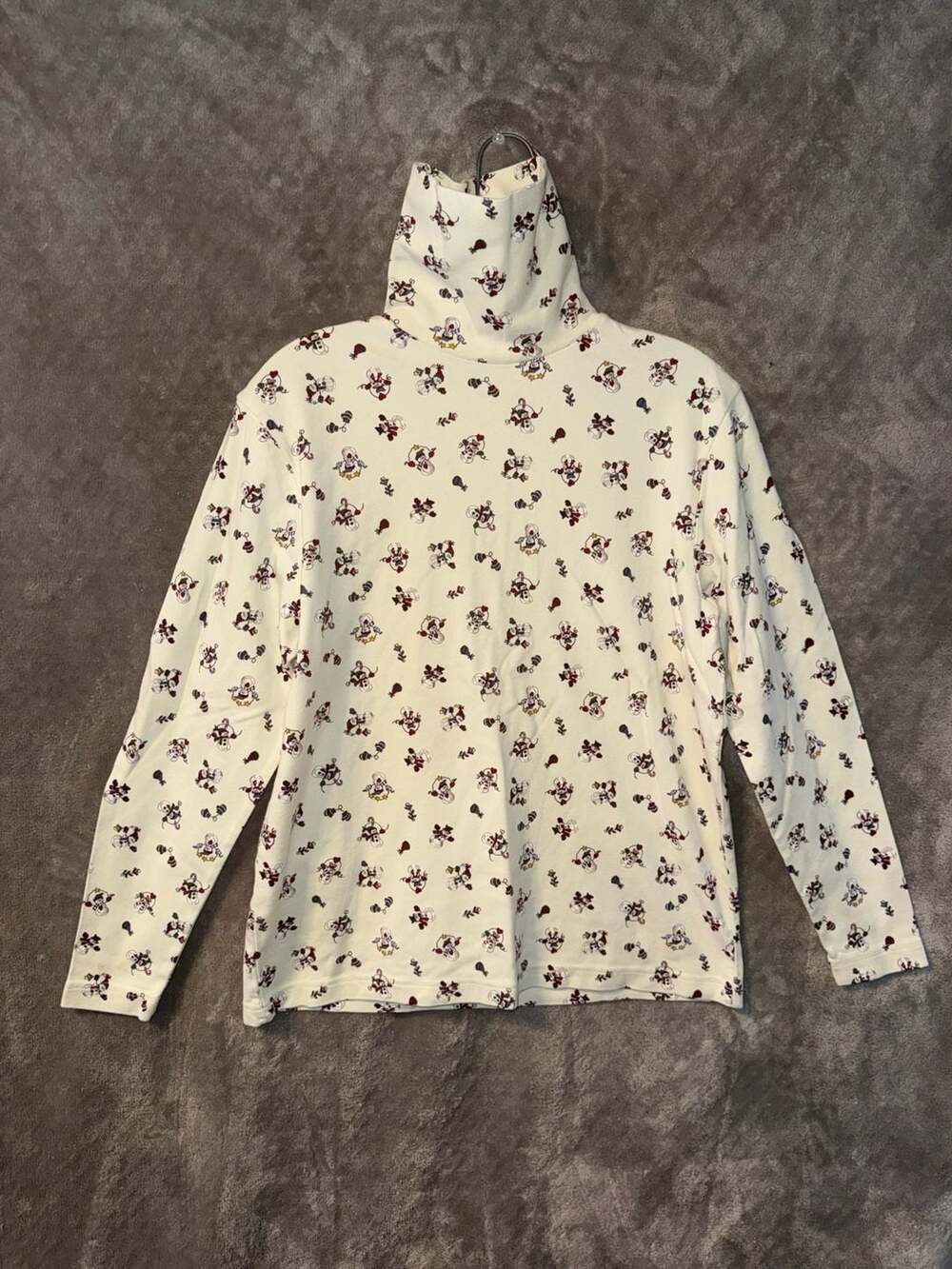 Croft & Barrow Vintage Snowman Print Long Sleeve Turtleneck Top